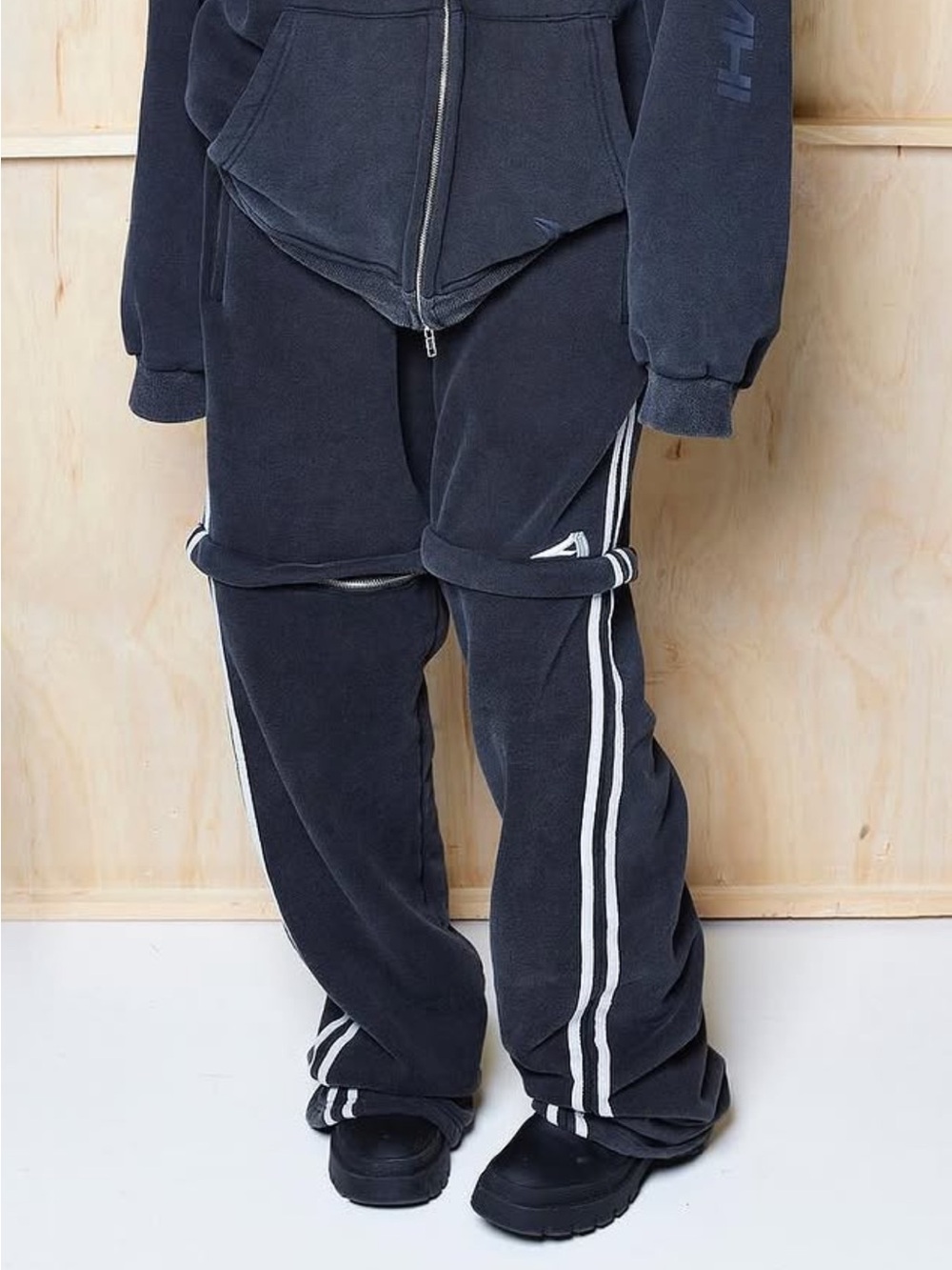 Zip Off Black Sweatpants
